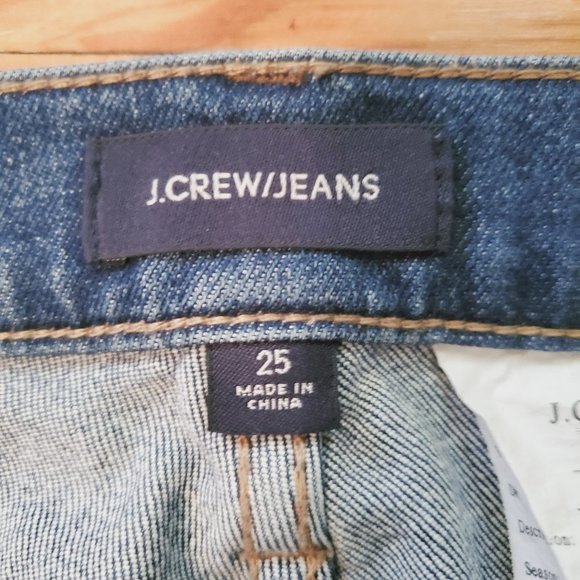 J Crew NWOT "Sample" High Waist VTG Straight Two-Toned Panels Distressed Sz 25 - Picture 9 of 10